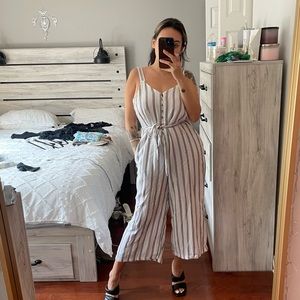 White stripped jumpsuit